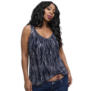 Kasper Women’s Sleeveless Top Size 1X Black White Classic Career Blouse